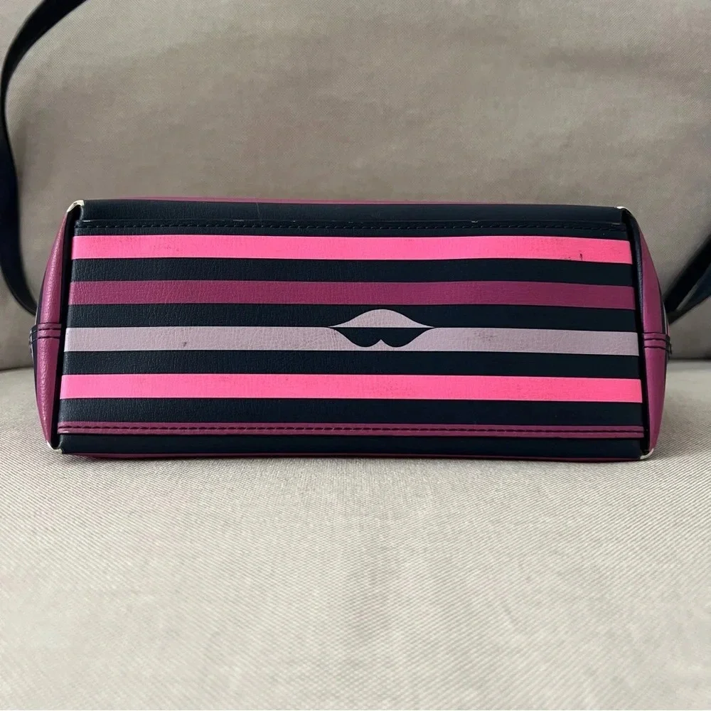 Women’s Kate Spade New York Patrice Lip Print Pink Striped Crossbody Bag Purse
